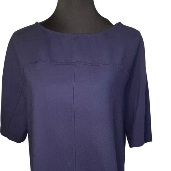 Hatch women’s size 3, navy blue short sleeve minimalist stretchy tunic top  - Picture 5 of 9
